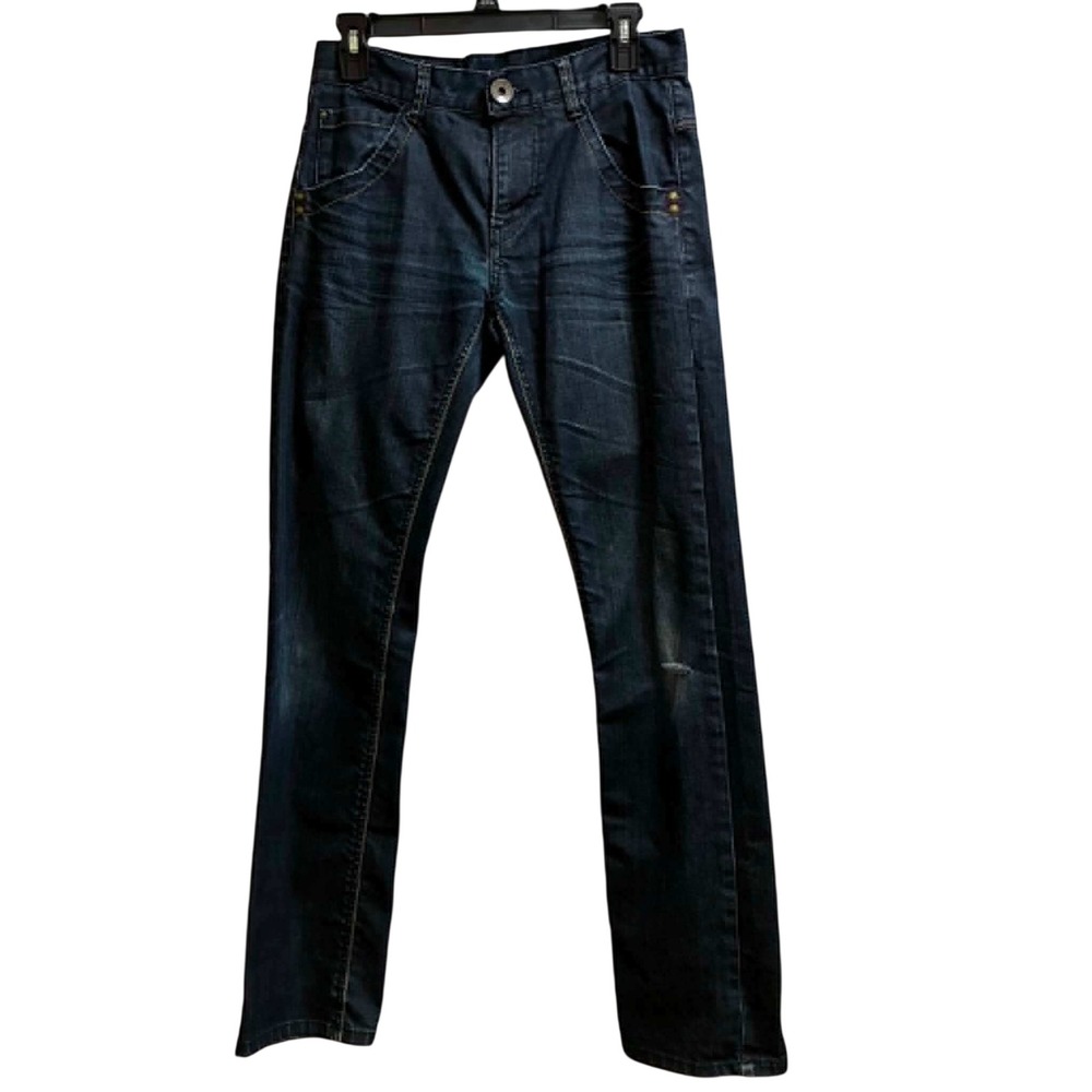 Outfitters Nation Jeans Mens 29/170 Dark Blue Slim Straight Denim Y2K Streetwear